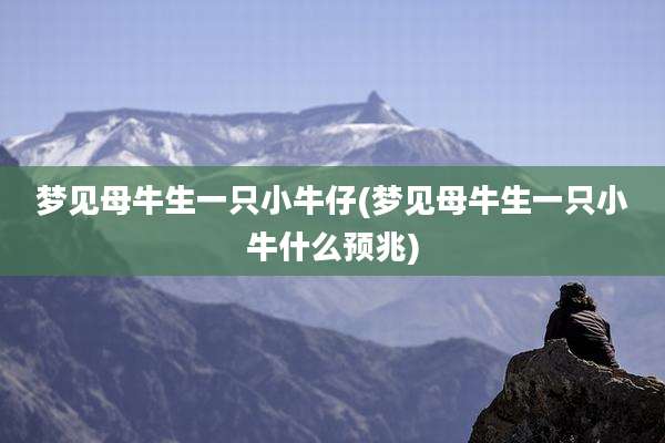 梦见母牛生一只小牛仔(梦见母牛生一只小牛什么预兆)