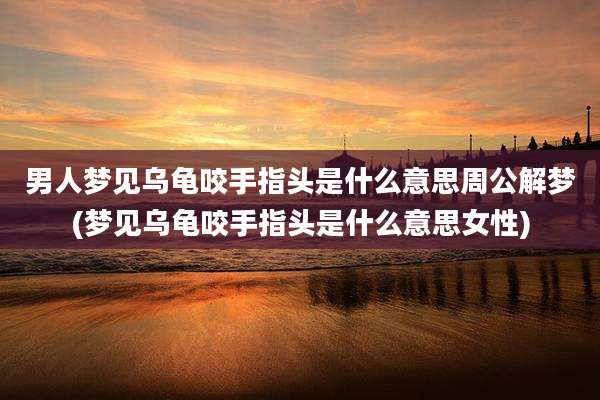 男人梦见乌龟咬手指头是什么意思周公解梦(梦见乌龟咬手指头是什么意思女性)