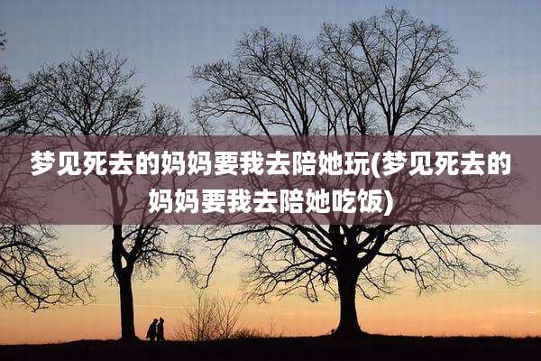 梦见死去的妈妈要我去陪她玩(梦见死去的妈妈要我去陪她吃饭)