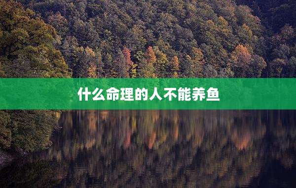 什么命理的人不能养鱼