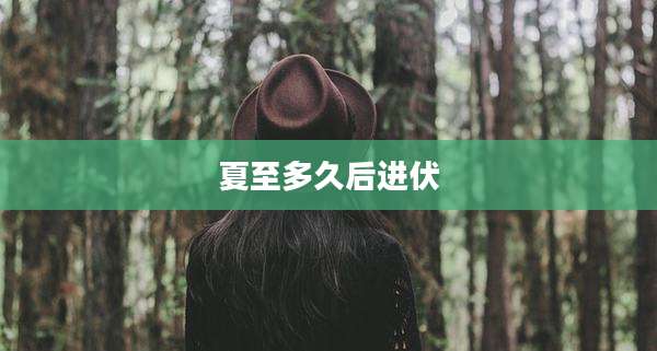 夏至多久后进伏