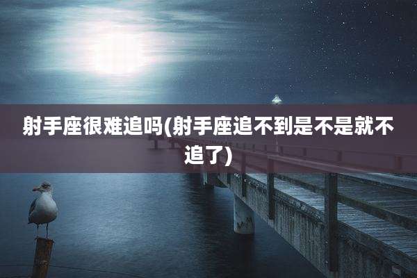 射手座很难追吗(射手座追不到是不是就不追了)