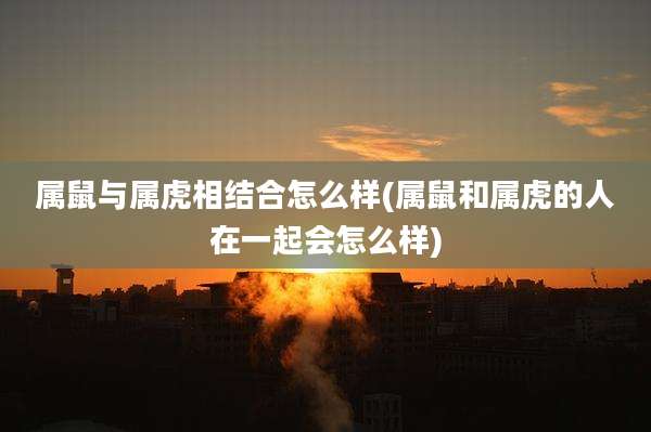 属鼠与属虎相结合怎么样(属鼠和属虎的人在一起会怎么样)