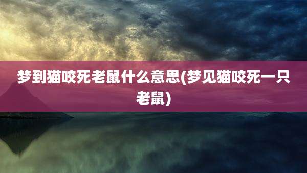梦到猫咬死老鼠什么意思(梦见猫咬死一只老鼠)