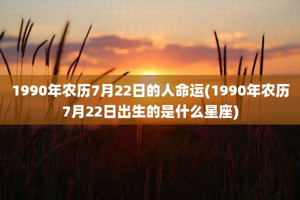 1990年农历7月22日的人命运(1990年农历7月22日出生的是什么星座)