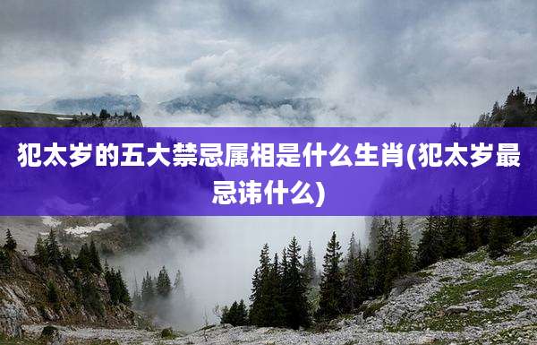 犯太岁的五大禁忌属相是什么生肖(犯太岁最忌讳什么)