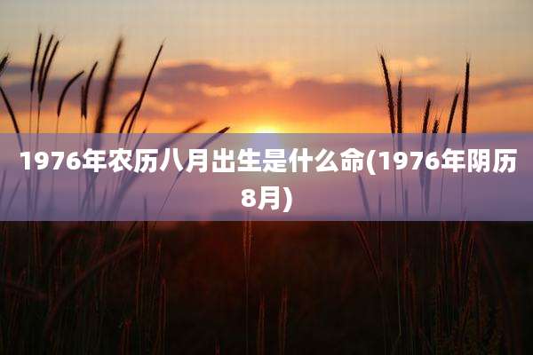 1976年农历八月出生是什么命(1976年阴历8月)