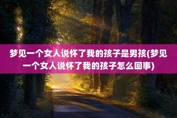 梦见一个女人说怀了我的孩子是男孩(梦见一个女人说怀了我的孩子怎么回事)