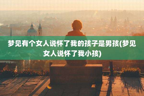 梦见有个女人说怀了我的孩子是男孩(梦见女人说怀了我小孩)