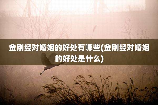 金刚经对婚姻的好处有哪些(金刚经对婚姻的好处是什么)