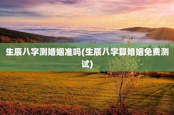 生辰八字测婚姻准吗(生辰八字算婚姻免费测试)