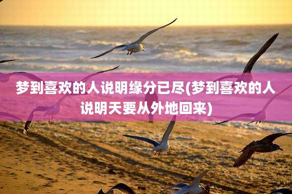 梦到喜欢的人说明缘分已尽(梦到喜欢的人说明天要从外地回来)