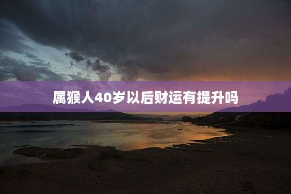 属猴人40岁以后财运有提升吗