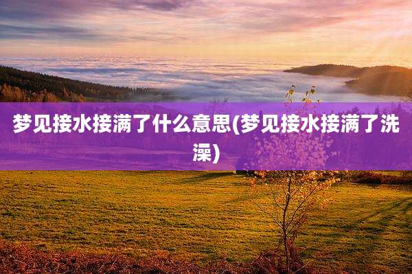 梦见接水接满了什么意思(梦见接水接满了洗澡)