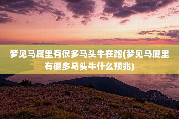 梦见马厩里有很多马头牛在跑(梦见马厩里有很多马头牛什么预兆)
