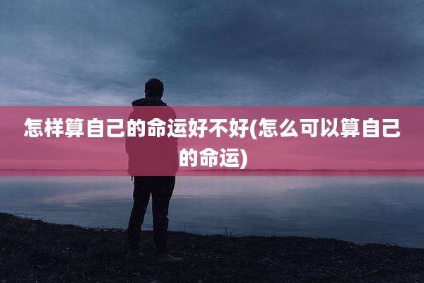 怎样算自己的命运好不好(怎么可以算自己的命运)
