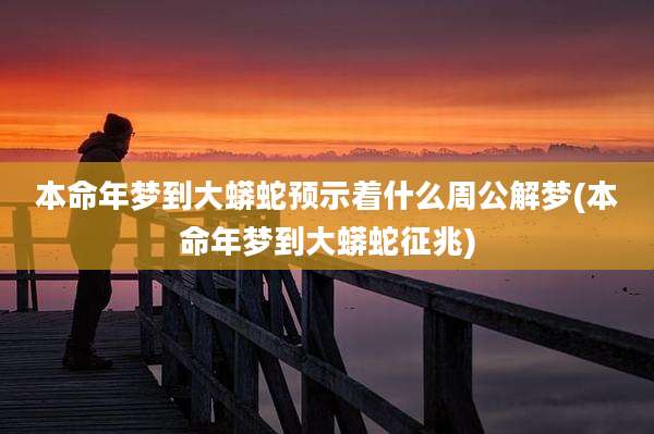 本命年梦到大蟒蛇预示着什么周公解梦(本命年梦到大蟒蛇征兆)