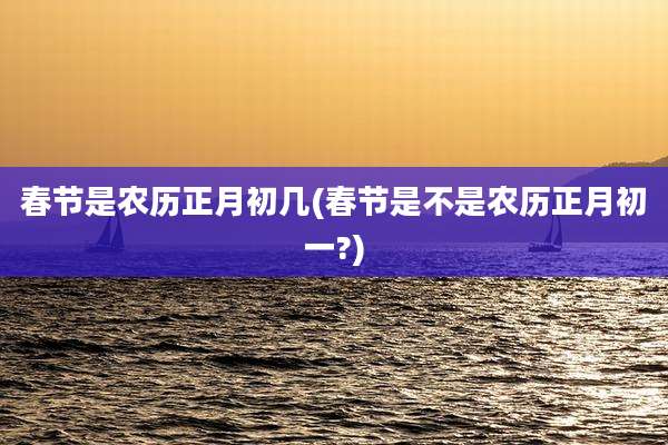 春节是农历正月初几(春节是不是农历正月初一?)