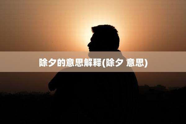 除夕的意思解释(除夕 意思)