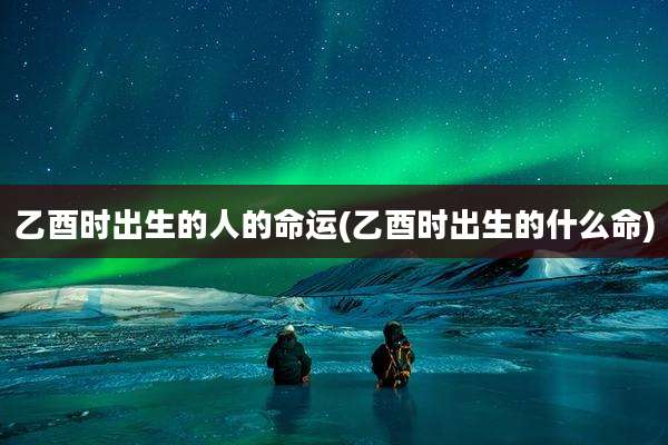 乙酉时出生的人的命运(乙酉时出生的什么命)