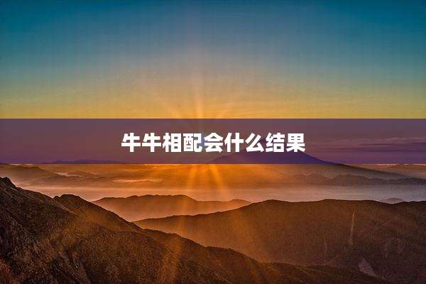 牛牛相配会什么结果