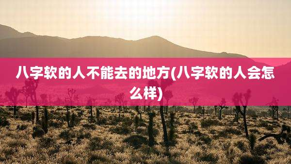 八字软的人不能去的地方(八字软的人会怎么样)