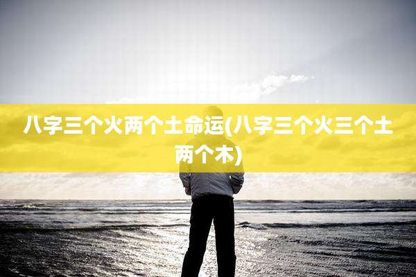 八字三个火两个土命运(八字三个火三个土两个木)