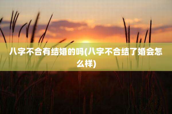 八字不合有结婚的吗(八字不合结了婚会怎么样)