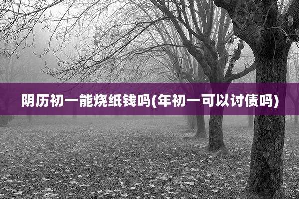 阴历初一能烧纸钱吗(年初一可以讨债吗)