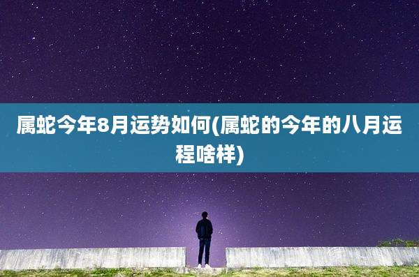 属蛇今年8月运势如何(属蛇的今年的八月运程啥样)