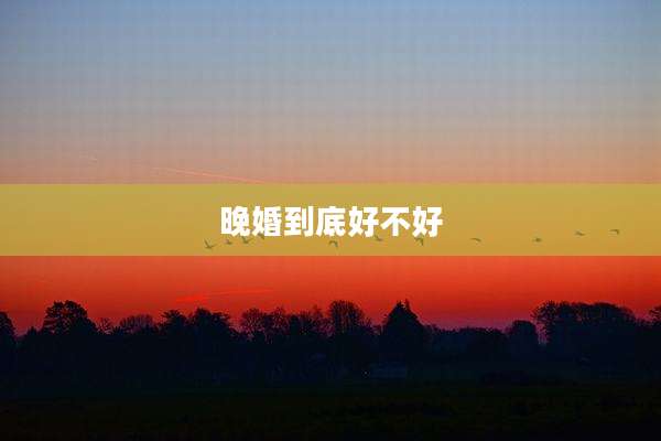 晚婚到底好不好