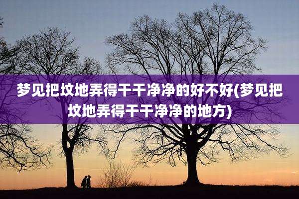 梦见把坟地弄得干干净净的好不好(梦见把坟地弄得干干净净的地方)