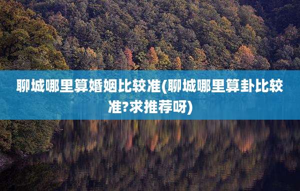 聊城哪里算婚姻比较准(聊城哪里算卦比较准?求推荐呀)