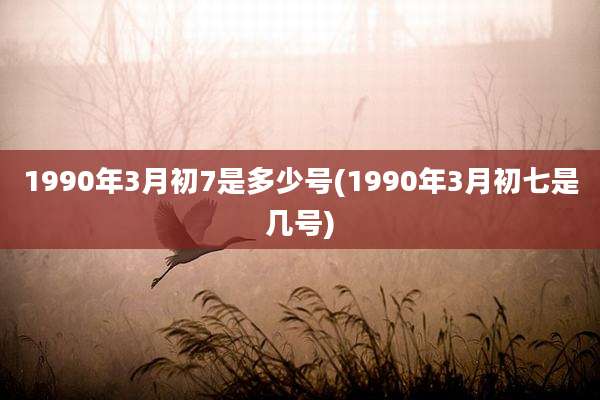1990年3月初7是多少号(1990年3月初七是几号)