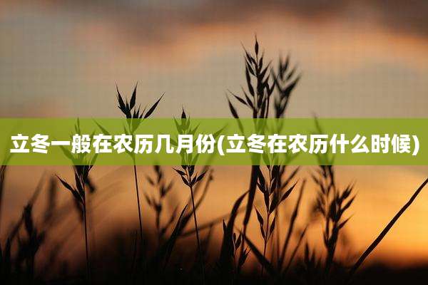 立冬一般在农历几月份(立冬在农历什么时候)