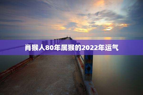 肖猴人80年属猴的2022年运气