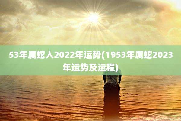 53年属蛇人2022年运势(1953年属蛇2023年运势及运程)