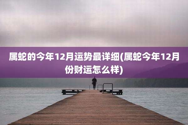 属蛇的今年12月运势最详细(属蛇今年12月份财运怎么样)