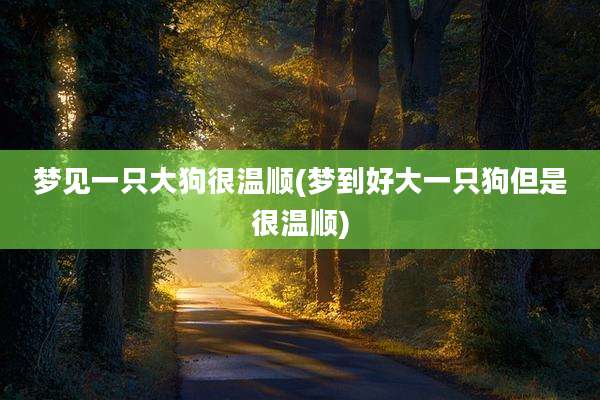 梦见一只大狗很温顺(梦到好大一只狗但是很温顺)