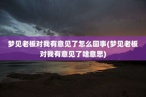 梦见老板对我有意见了怎么回事(梦见老板对我有意见了啥意思)