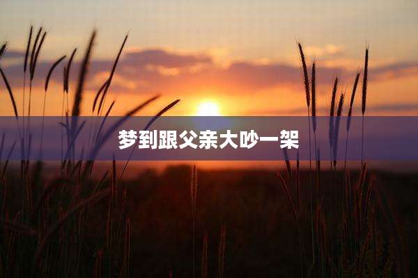 梦到跟父亲大吵一架