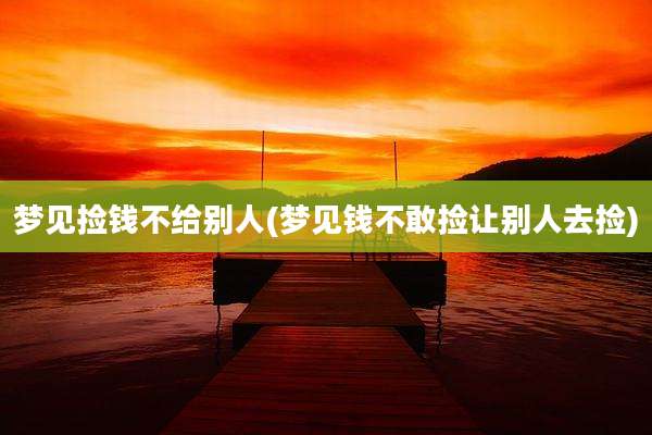 梦见捡钱不给别人(梦见钱不敢捡让别人去捡)