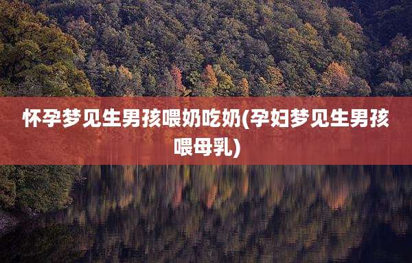 怀孕梦见生男孩喂奶吃奶(孕妇梦见生男孩喂母乳)