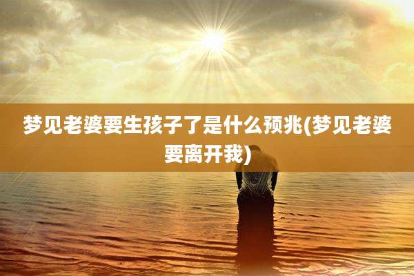 梦见老婆要生孩子了是什么预兆(梦见老婆要离开我)