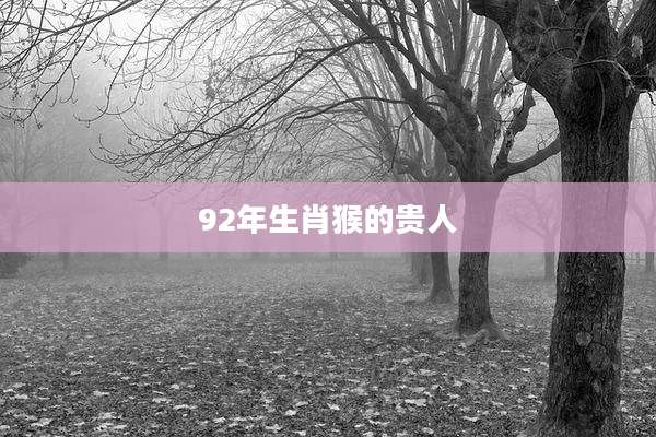 92年生肖猴的贵人