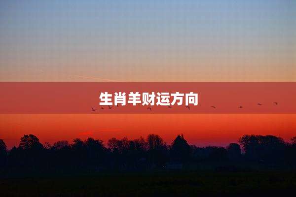 生肖羊财运方向