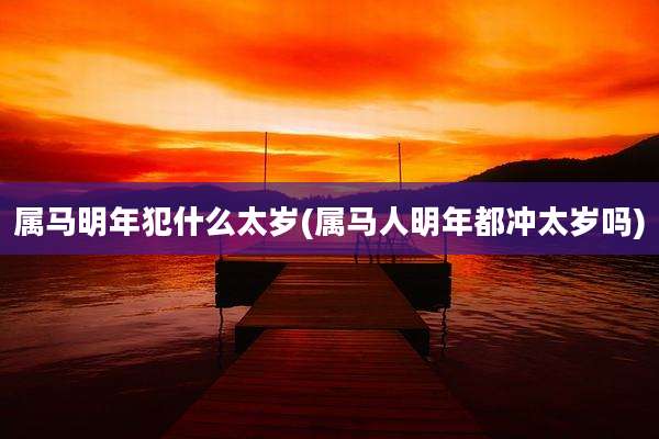 属马明年犯什么太岁(属马人明年都冲太岁吗)