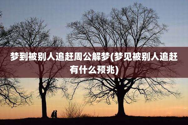 梦到被别人追赶周公解梦(梦见被别人追赶有什么预兆)