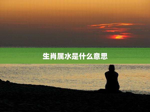 生肖属水是什么意思