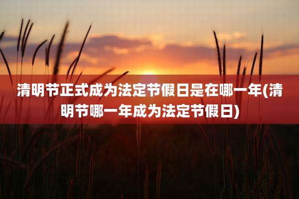 清明节正式成为法定节假日是在哪一年(清明节哪一年成为法定节假日)